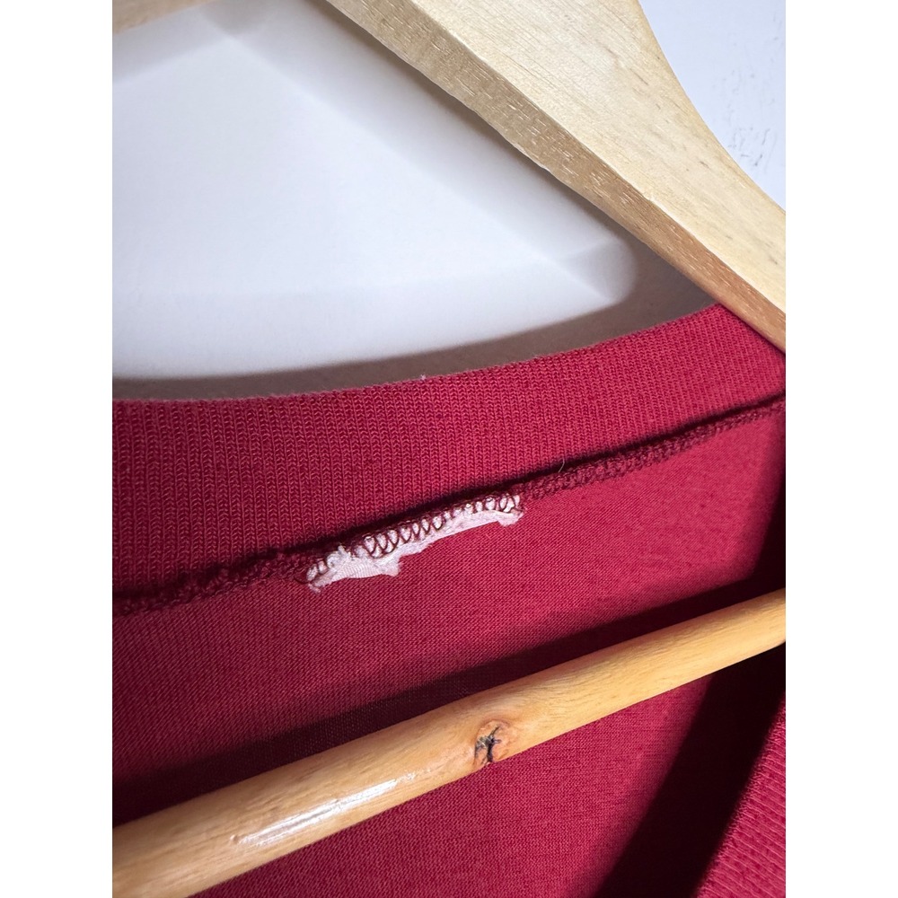 Vintage 70s 80s Niagara Falls V-Neck T-Shirt Burgundy Large Single Stitch City - Picture 3 of 6